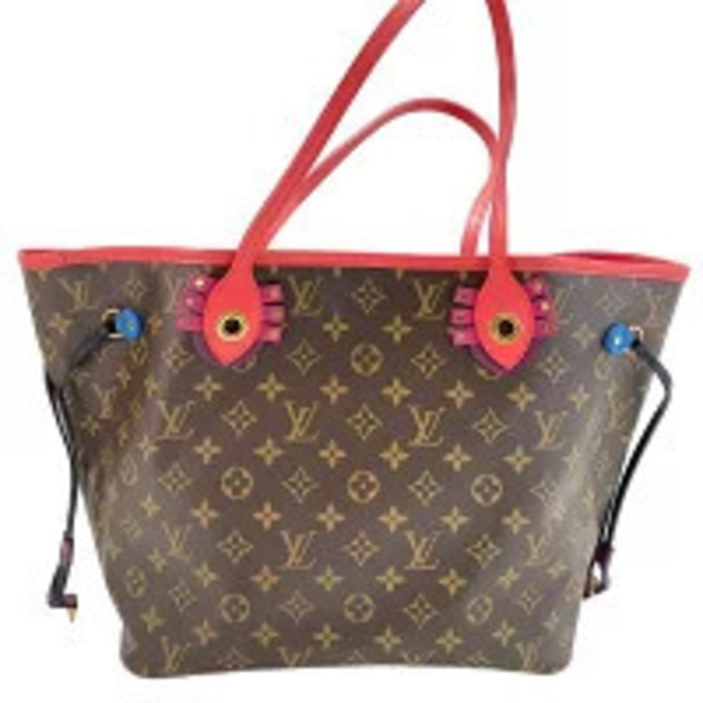 Louis Vuitton Monogram Totem Neverfull Tote Bag Brown